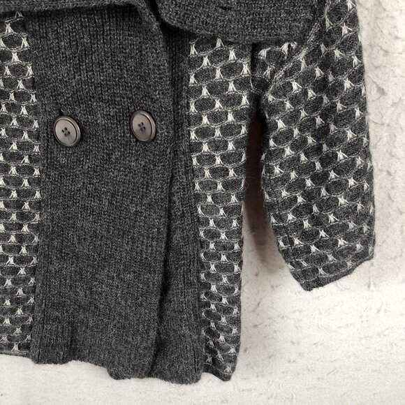 Classic Alpaca Sweater Womens Medium Gray SBaby Alpaca Big Collar Artsy NEW - Picture 12 of 16